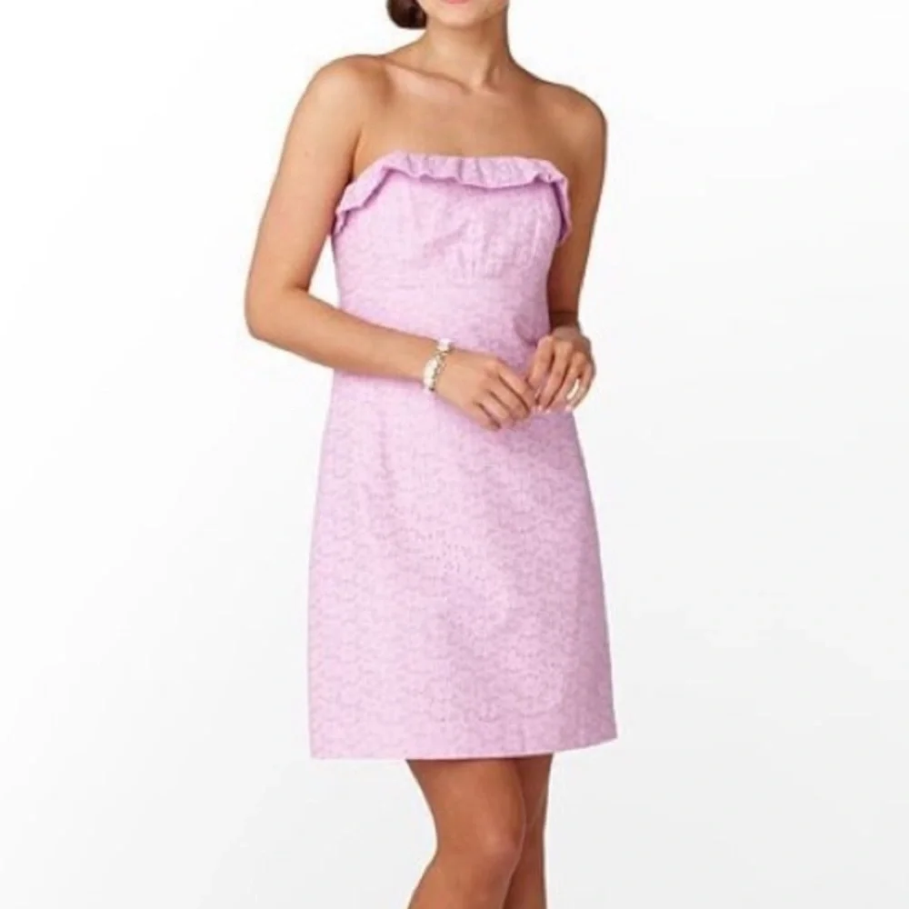 Lilly Pulitzer Brynne Dress Pink Daisy Eyelet - Picture 1 of 8
